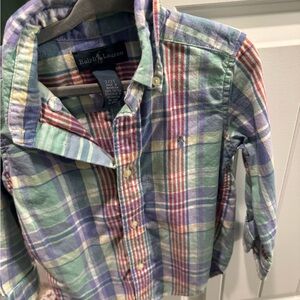 Ralph Lauren Kids Pastel Plaid Button Down Shirt